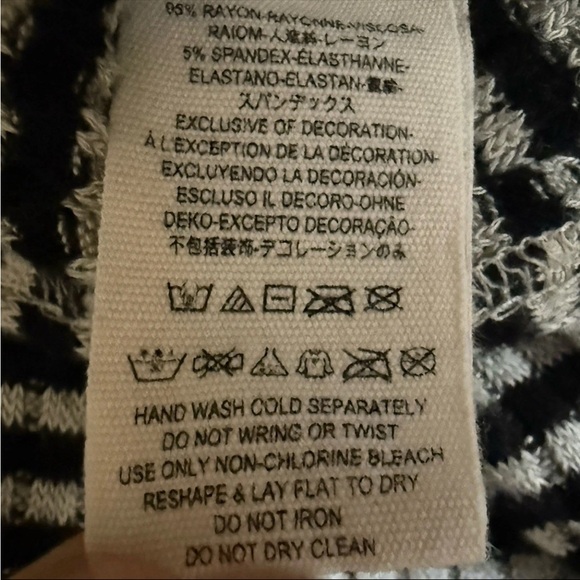 We The Free Free People Striped Henley Thermal Tunic Top Long Sleeve Raw Hem - Picture 4 of 6